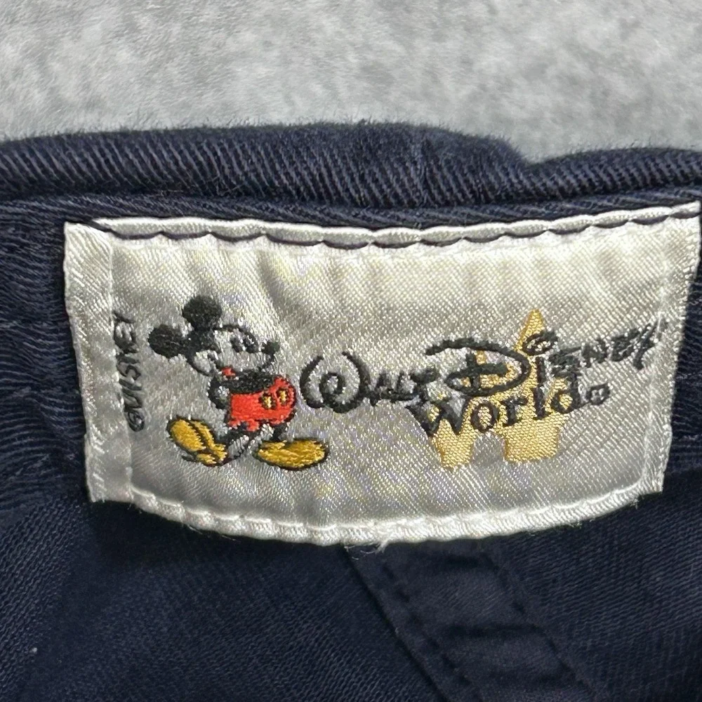 WALT DISNEY WORLD Navy Blue Strap Back Baseball Cap Red Embroidered Mickey Mouse